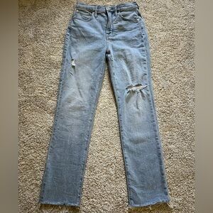 Madewell Women’s The Perfect Vintage Jean Distressed Raw Hem Light Wash Size 24